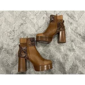 See By Chloe Irine Bootie Tan EU 37 STORE MODEL SCUFFS Calf Print